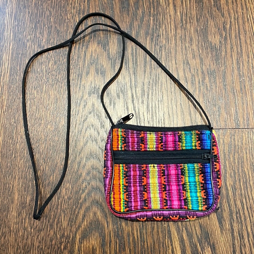 small multicolored handmade coin purse